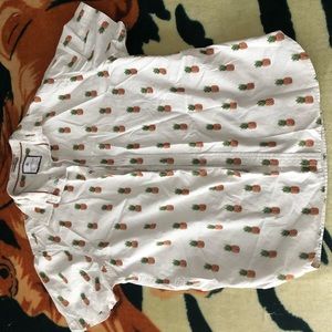 Denim & Flower Pineapple Short Sleeve Button Up